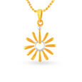 Radiant Yellow Gold Floral Pendant,,hi-res 
