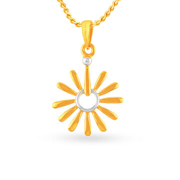 Radiant Yellow Gold Floral Pendant
