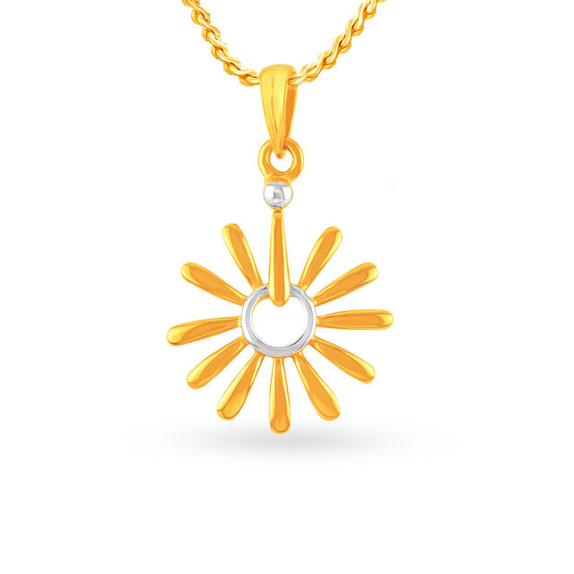 Radiant Yellow Gold Floral Pendant,,hi-res 