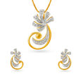 Glamorous Sparkling Diamond Pendant and Earrings Set,,hi-res 