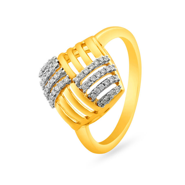 Modern 18 Karat Gold And Diamond Finger Ring,,hi-res 