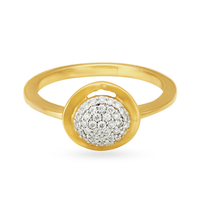 Spangled 18 Karat Yellow Gold And Diamond Cluster Ring 2