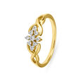 Modern Floral Pattern Diamond Finger Ring,,hi-res 