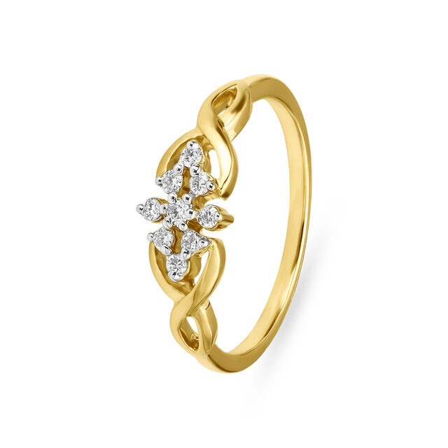 Modern Floral Pattern Diamond Finger Ring,,hi-res 