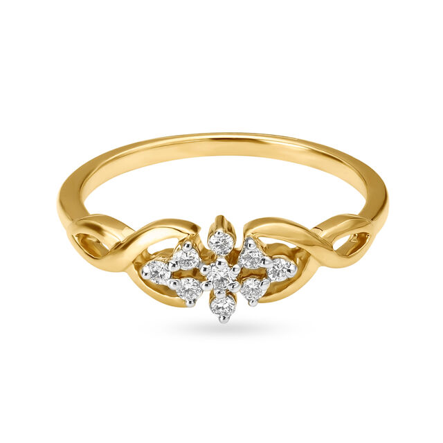 Modern Floral Pattern Diamond Finger Ring,,hi-res 2