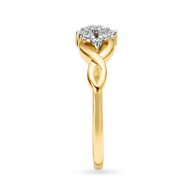 Modern Floral Pattern Diamond Finger Ring,,hi-res 3