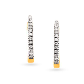 Elegant Traditional Diamond Hoop Earrings