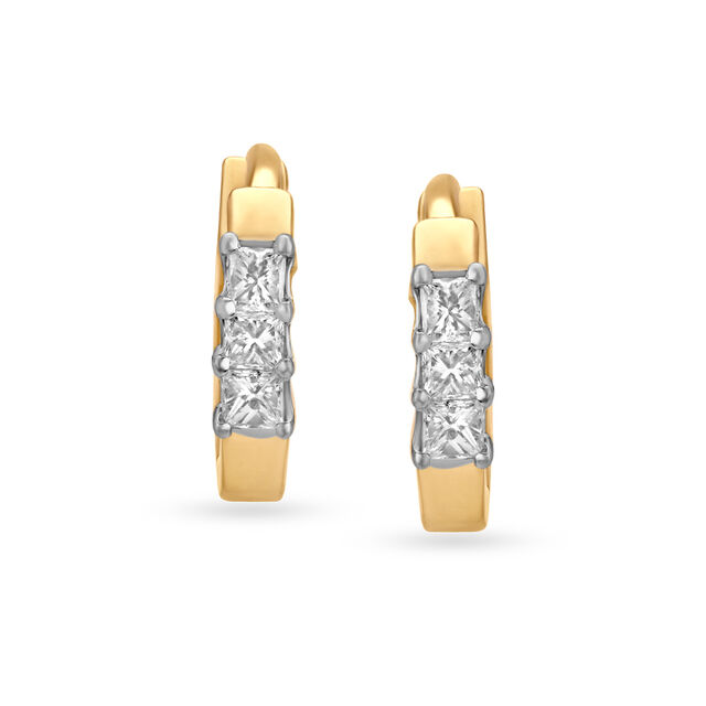 Elegant Bali Diamond Hoop Earrings 