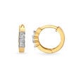 Petite Diamond and Gold Hoop Earrings,,hi-res 