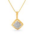 Spangled 18 Karat Yellow Gold And Diamond Rhombus Pendant 