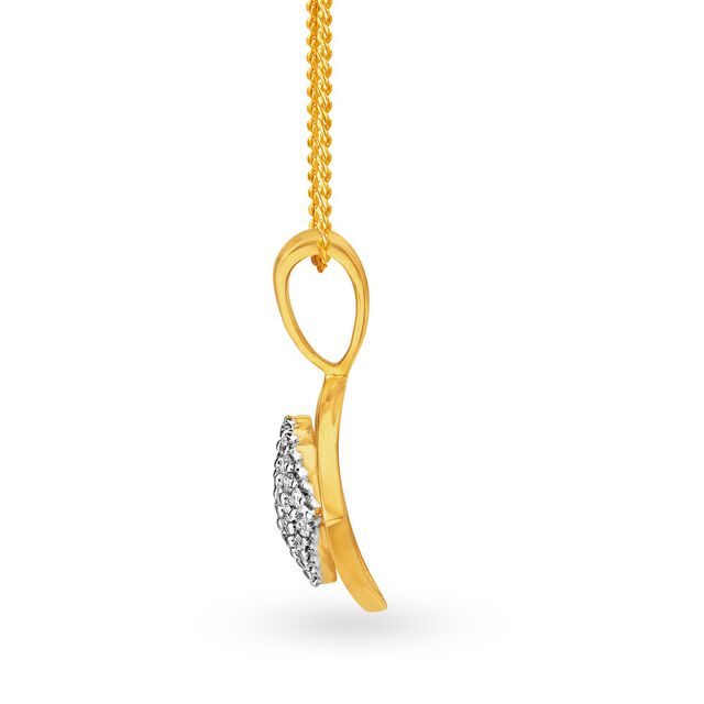 Spangled 18 Karat Yellow Gold And Diamond Rhombus Pendant 2