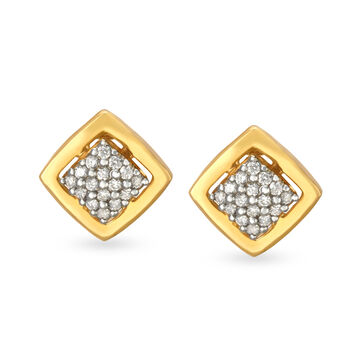 Tanishq Classy Diamond Studs in 18K Yellow Gold for Women