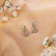 Glittering Gold and Diamond Eternity Stud Earrings 
