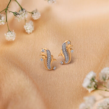 Glittering Gold and Diamond Eternity Stud Earrings