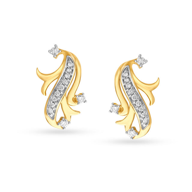 Glittering Gold and Diamond Eternity Stud Earrings 2