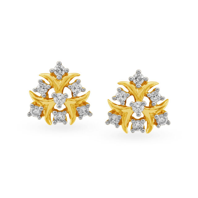 Resplendent Diamond Floral Stud Earrings,,hi-res 2