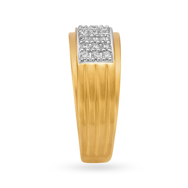 Eternity Line Diamonds and Gold Finger Ring for Men