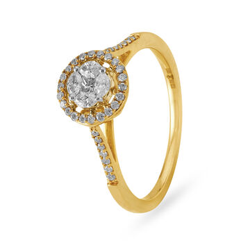 Marvelous 18 Karat Yellow Gold And Diamond Cluster Ring