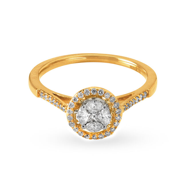 Marvelous 18 Karat Yellow Gold And Diamond Cluster Ring,,hi-res 2