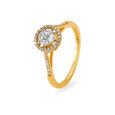 Posh Lattice Design Diamond and Gold Finger Ring,,hi-res 