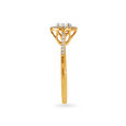 Posh Lattice Design Diamond and Gold Finger Ring,,hi-res 3