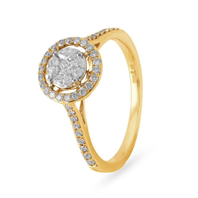 Shimmering 18 Karat Rose Gold And Diamond Cluster Ring 
