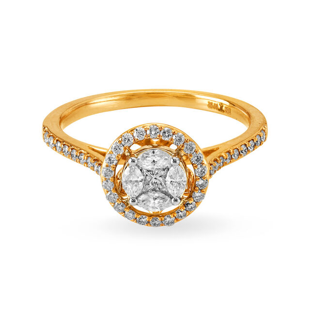 Shimmering 18 Karat Rose Gold And Diamond Cluster Ring 2