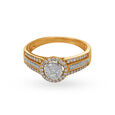 Glimmering 18 Karat Yellow Gold And Diamond Finger Ring 2