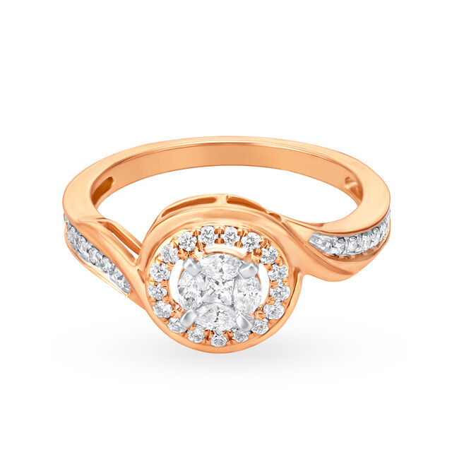 Sophisticated 18 Karat Rose Gold And Diamond Cluster Ring,,hi-res 2