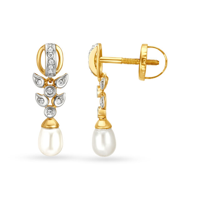 Elegant Leaf Diamond Pendant and Earrings Set 4