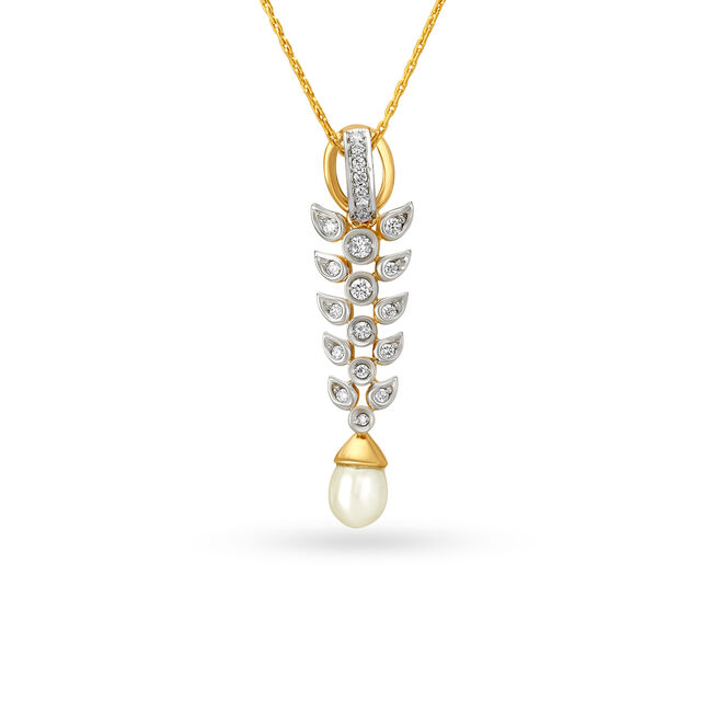 Diamond Vines and Pearly Drops Pendant Set 2