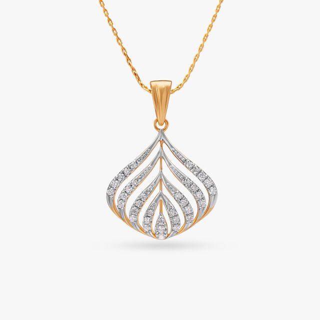 Floral Brilliance Diamond Pendant with Earrings Set 2