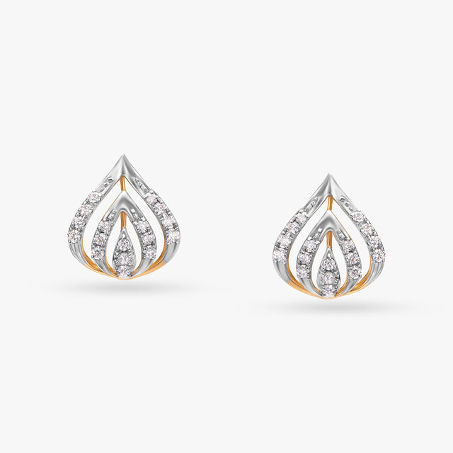 Floral Brilliance Diamond Pendant with Earrings Set 4