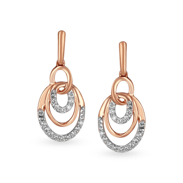 Concentric Oval Diamond Pendant And Earrings Set 2