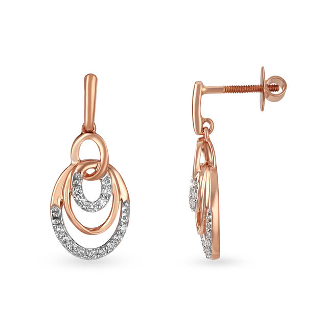 Concentric Oval Diamond Pendant And Earrings Set 4