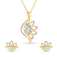 Exquisite Diamond Pendant and Earrings Set 