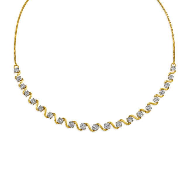 Arresting Wave Pattern Diamond Necklace Set 2