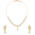 Enamouring Leaf Pattern Diamond Necklace Set,,hi-res 