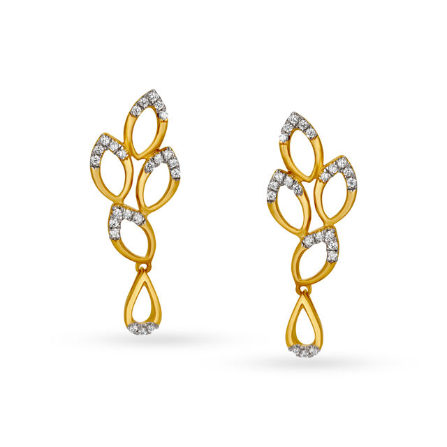 Enamouring Leaf Pattern Diamond Necklace Set,,hi-res 3