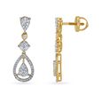 Scintillating Diamond and Gold Long Drop Earrings 2