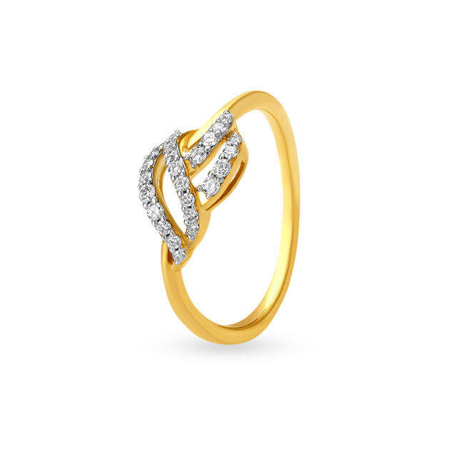 Twisted Diamond Finger Ring 