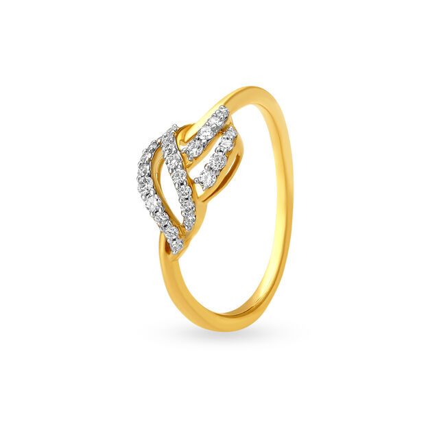Twisted Diamond Finger Ring 