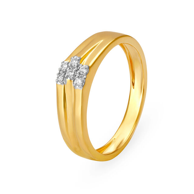 Recherche 18 Karat Yellow Gold And Diamond Finger Ring,,hi-res 