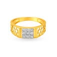 Square Carved Diamond Finger Ring For Men,,hi-res 2