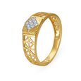 Elite 18 Karat Gold Cutout Finger Ring 