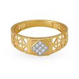 Elite 18 Karat Gold Cutout Finger Ring 2