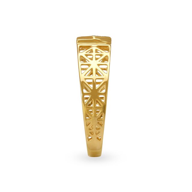 Elite 18 Karat Gold Cutout Finger Ring 3