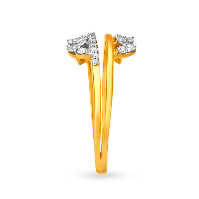 Majestic 18 Karat Gold And Diamond Leaf Ring,,hi-res 3