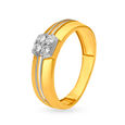 Impressive 18 Karat Gold And Diamond Hexagon Ring 