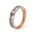 Elegant 18 Karat White And Rose Gold And Diamond Finger Ring 
